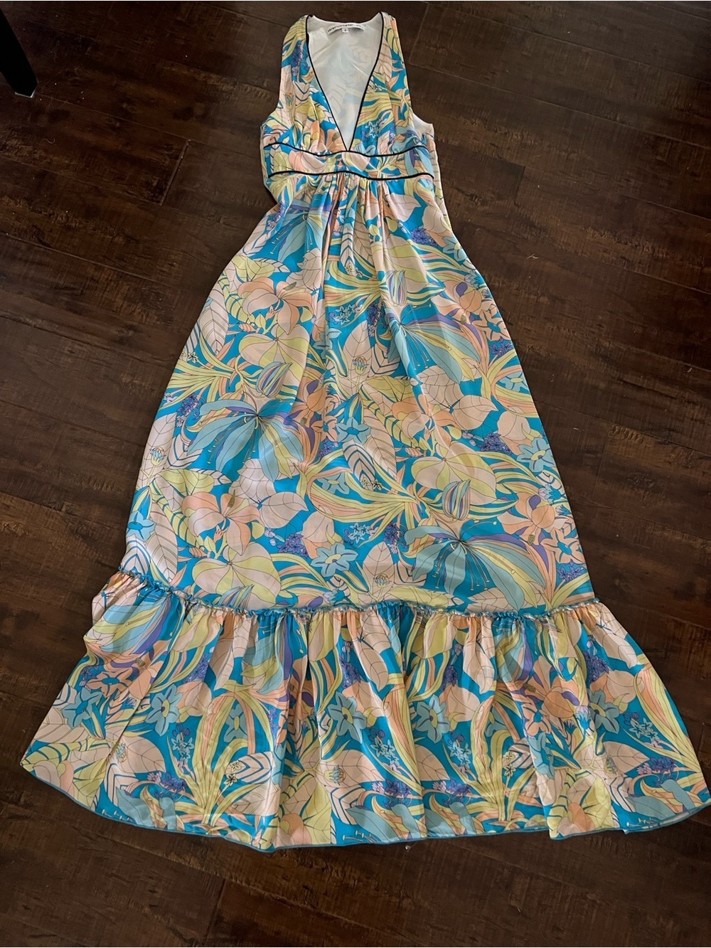 Corey Lynn Carter Floral Silk Maxi Dress